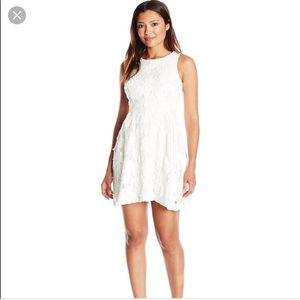 Tahari Lace Appliqué White Sun Dress